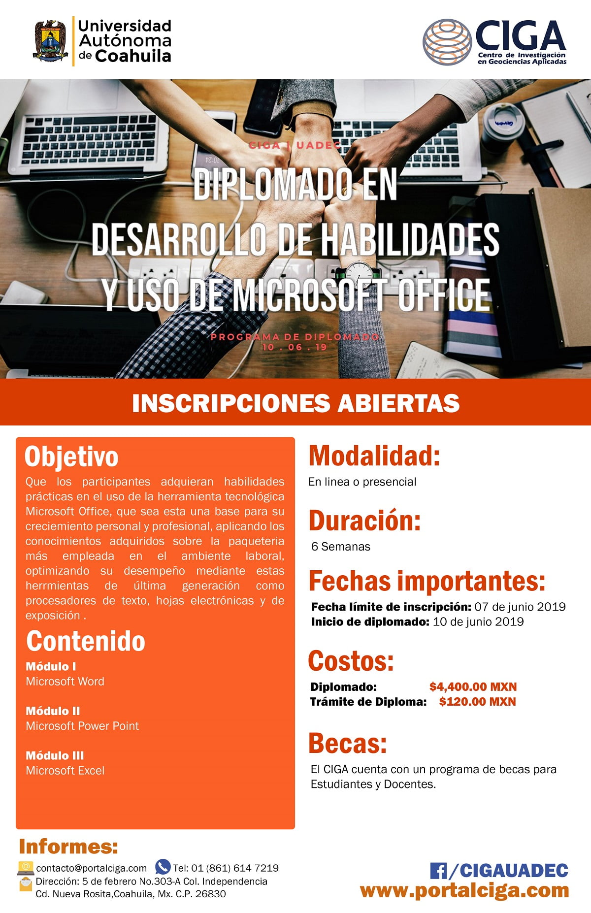 Poster informativo de inscripción.